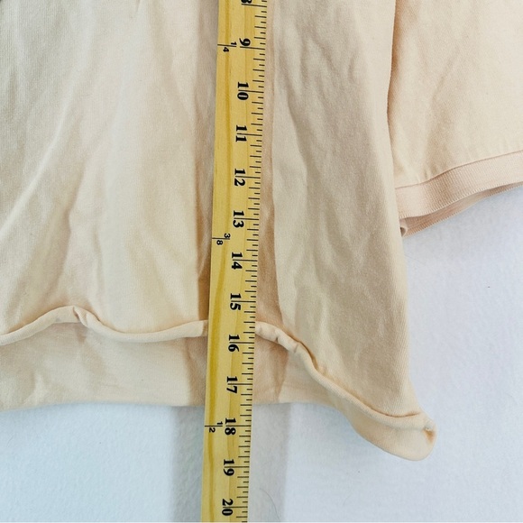 American Eagle Short Sleeve Polo Cropped Shirt Woman’s Size XS Light Pink Cream - Picture 7 of 11